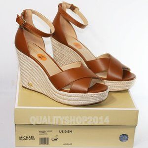 Michael Kors Signature MK LOGO Eleanora Wedge Sand